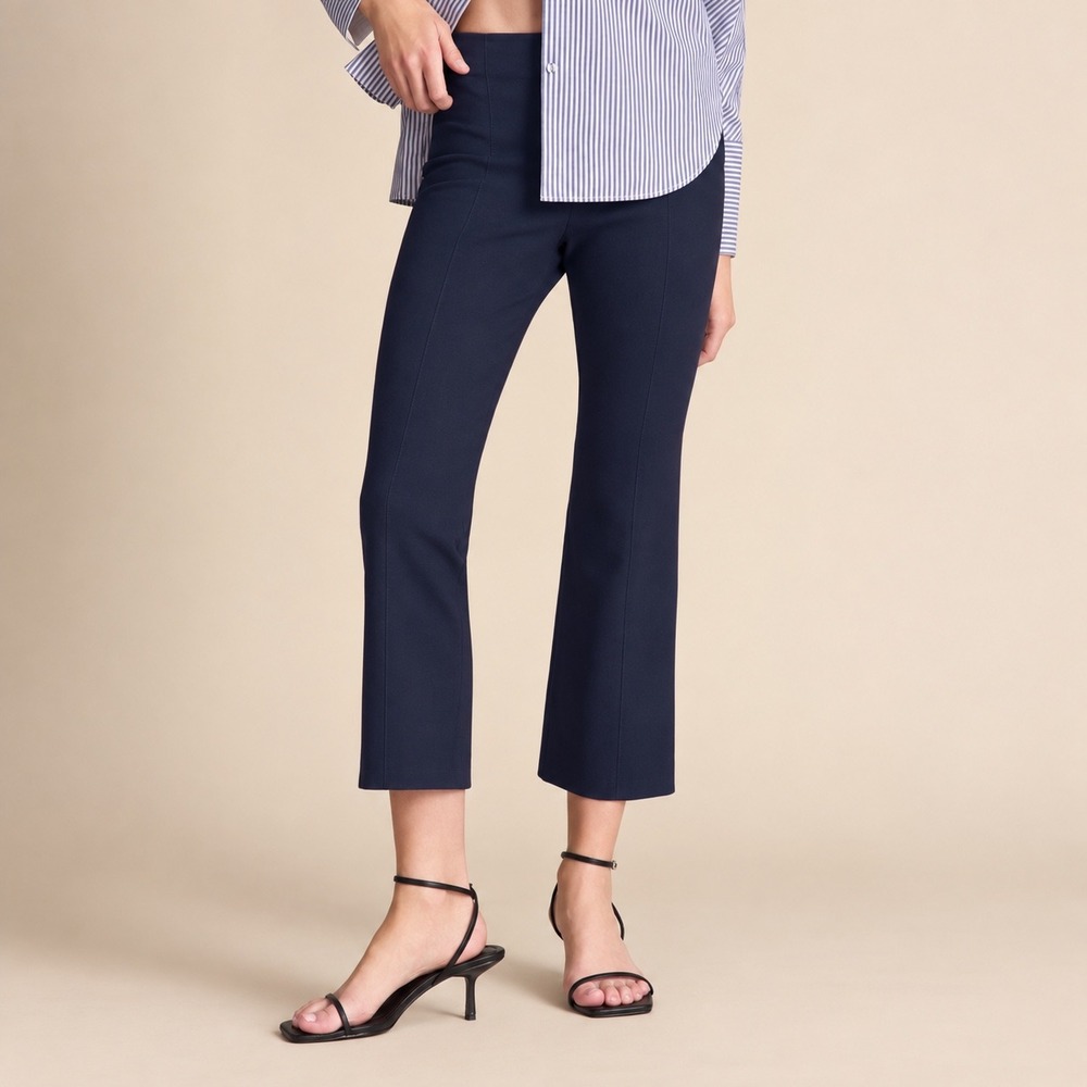 M.M.LaFleur Kick Flare Foster 1.0 PowerStretch Cropped Pants Navy 8